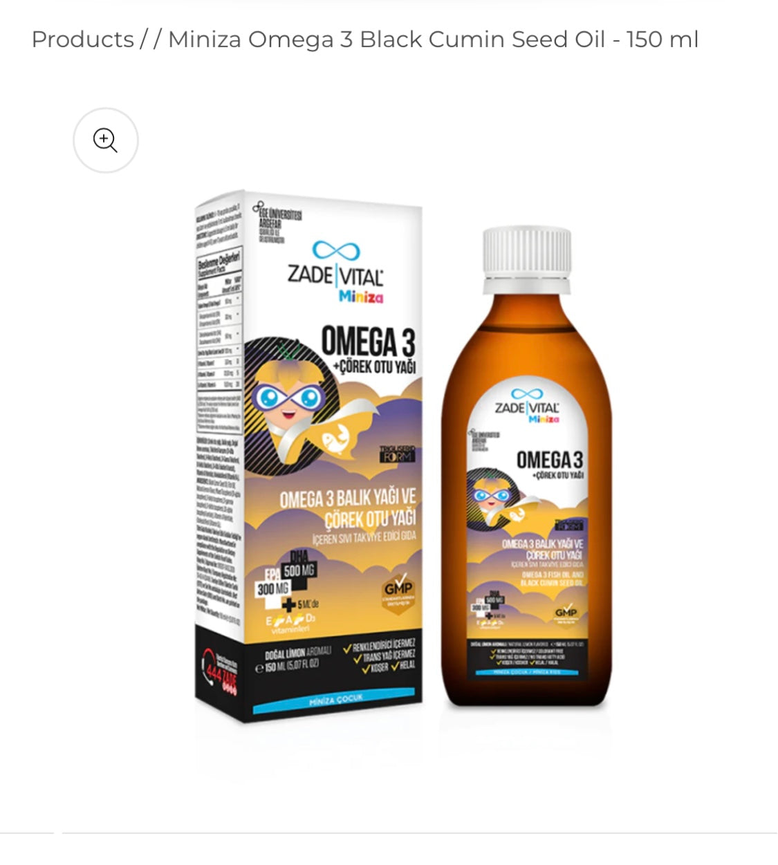 Miniza Omega 3 Black Cumin Seed Oil